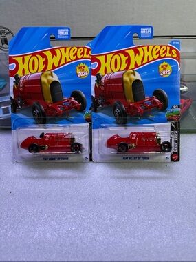 Hot wheels 'Fiat Beast of Turin' Die-Cast Toy Car - Pack of 2